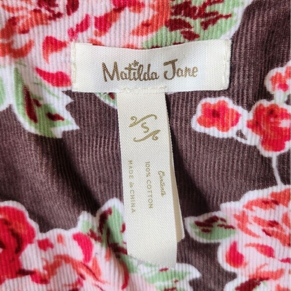 Matilda Jane Syndey reversible floral corduroy trim women's cotton vest Sz Small - Picture 5 of 7